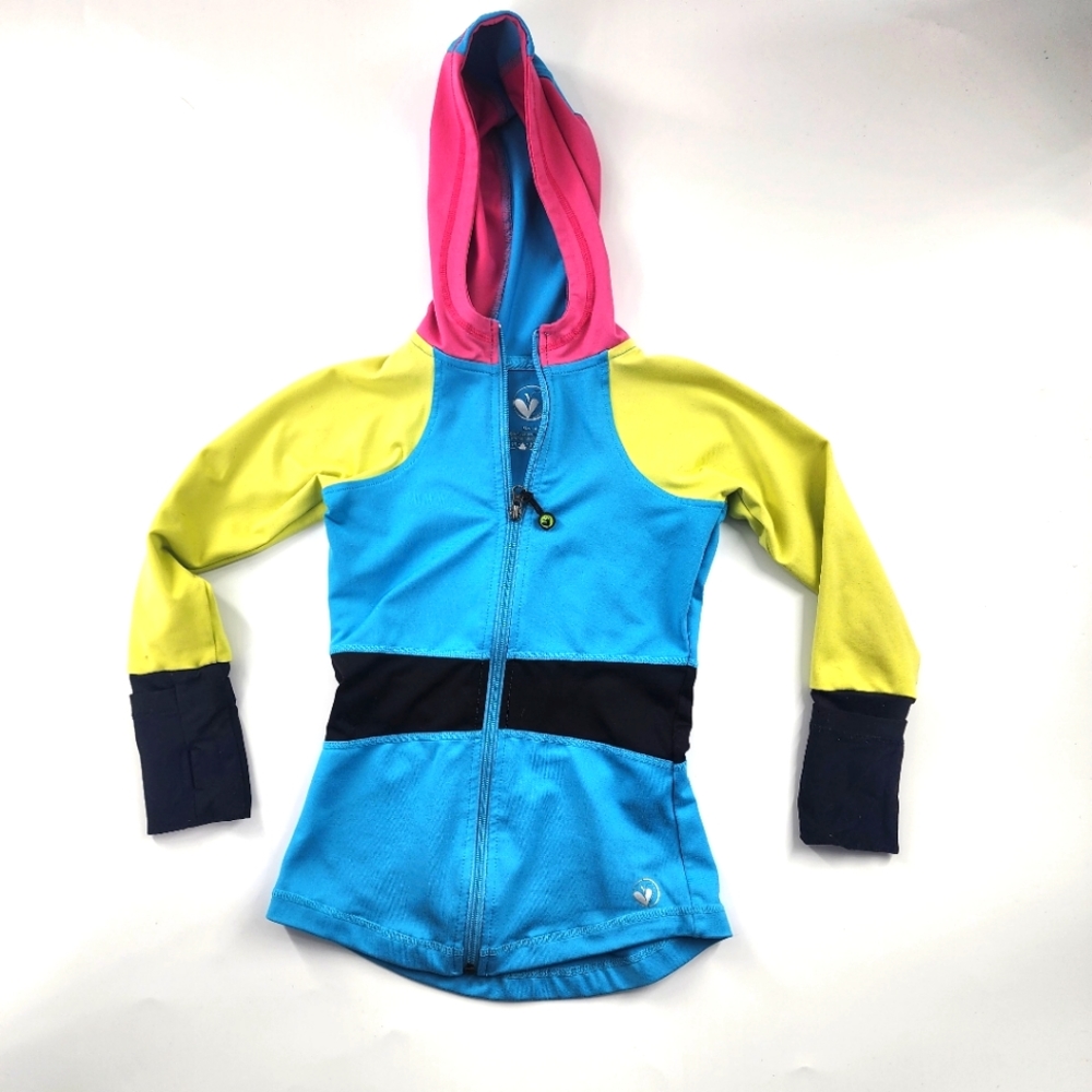 Limeapple sport size 4 blue yellow pink black jacket #865
